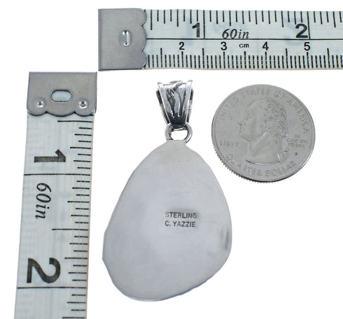 Navajo Turquoise And Genuine Sterling Silver Pendant AX128863